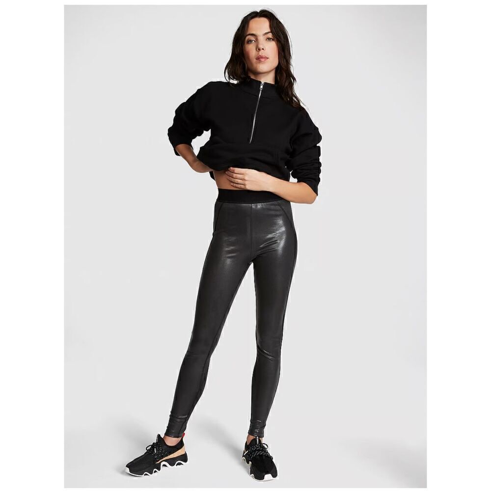 Vs Pink Leggings xxl wet look shiny faux leather shimmer